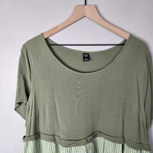 Emery Rose Green Plaid Dress Plus Size 1XL - Picture 4 of 8